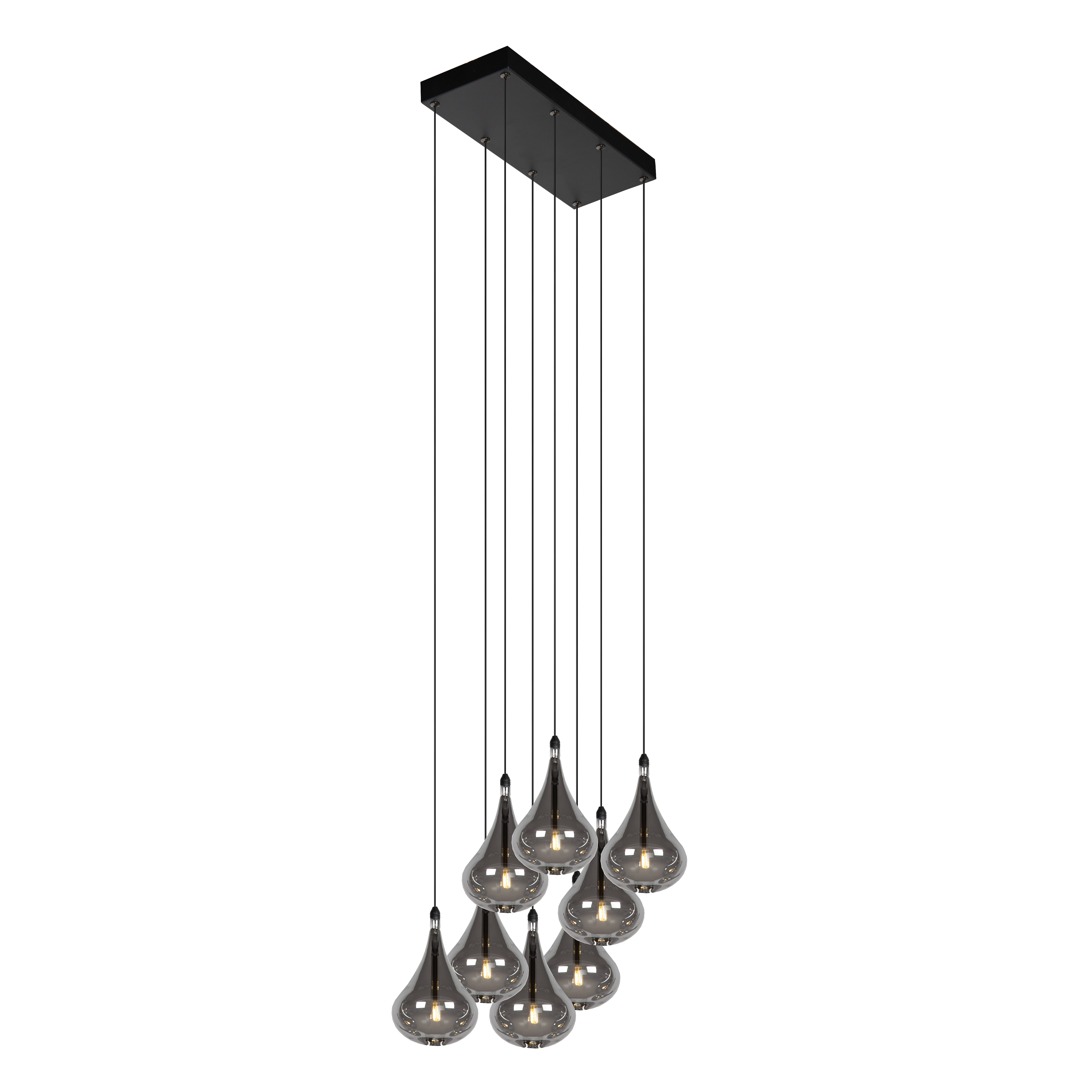 Lucide TEARS Pendant light LED Dim. G4 8x1 5W 3000K Black